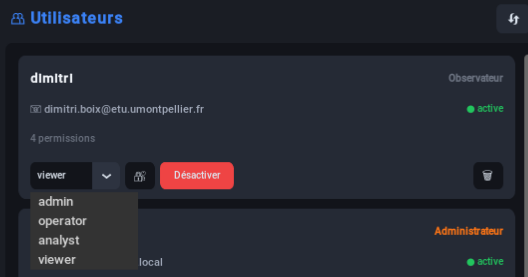 Gestion des Utilisateurs